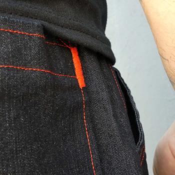 Shorts in jeans blu dettagli rossi  - Streetwear & Dancewear