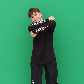 T-Shirt Nera a maniche lunghe Don't Bite | Breaking Clothing