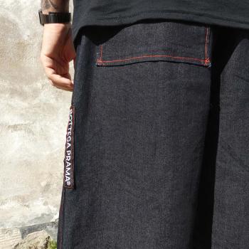 Shorts in jeans blu dettagli rossi  - Streetwear & Dancewear