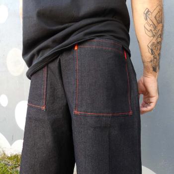 Shorts in jeans blu dettagli rossi  - Streetwear & Dancewear
