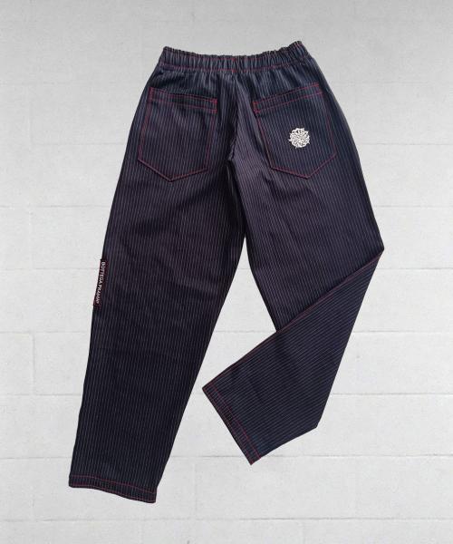 Baggy jeans gessati cuciture rosse | Streetwear & Dancewear