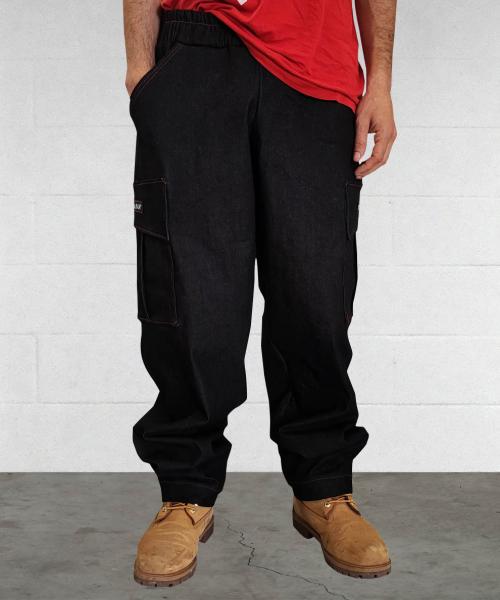 Dark Blue Red Cargo Baggy