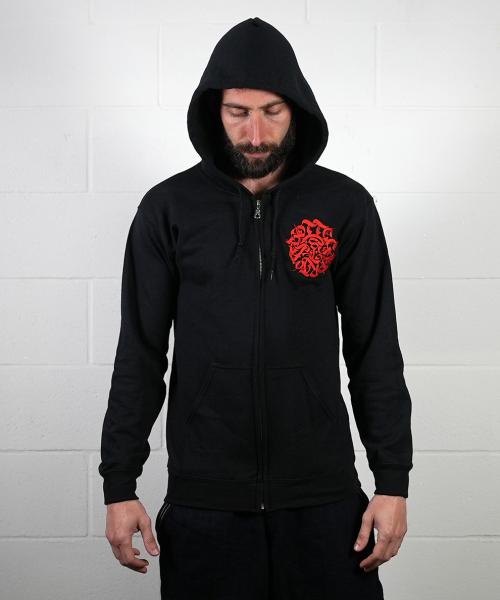 Hoodie Nera con ricamo BPSL e Zip