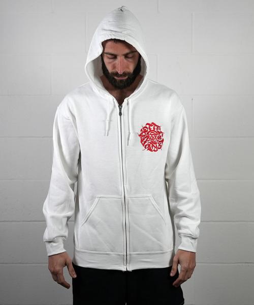 White Hoodie with BPSL embroidery and Zip