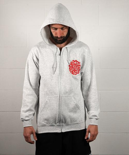 Grey Hoodie with BPSL embroidery and Zip