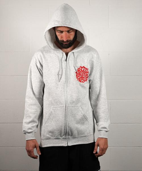 Grey Hoodie with BPSL embroidery and Zip