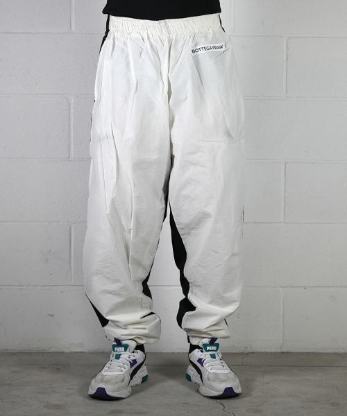 Double Color Spin Pants White Black