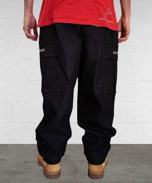 Dark Blue Red Cargo Baggy